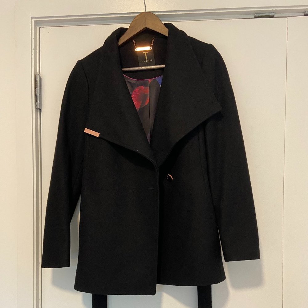 Black Wool Cashmere Blend Coat